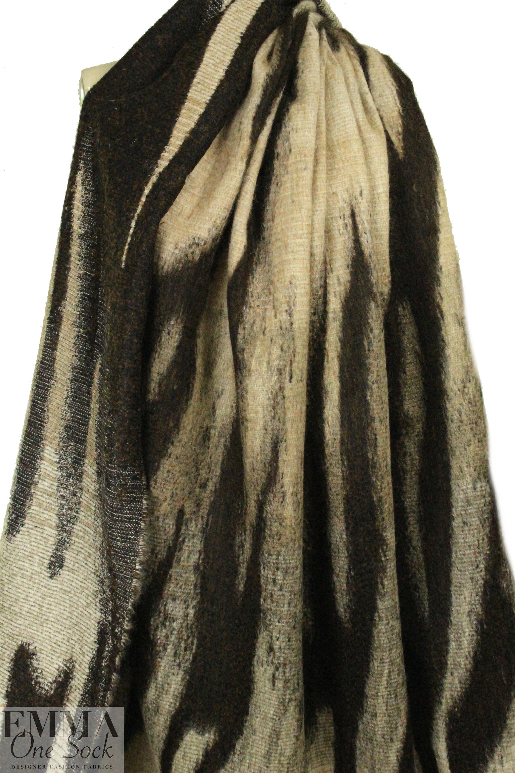 Italian wool/angora abstract design coating - earth 1.75 yd