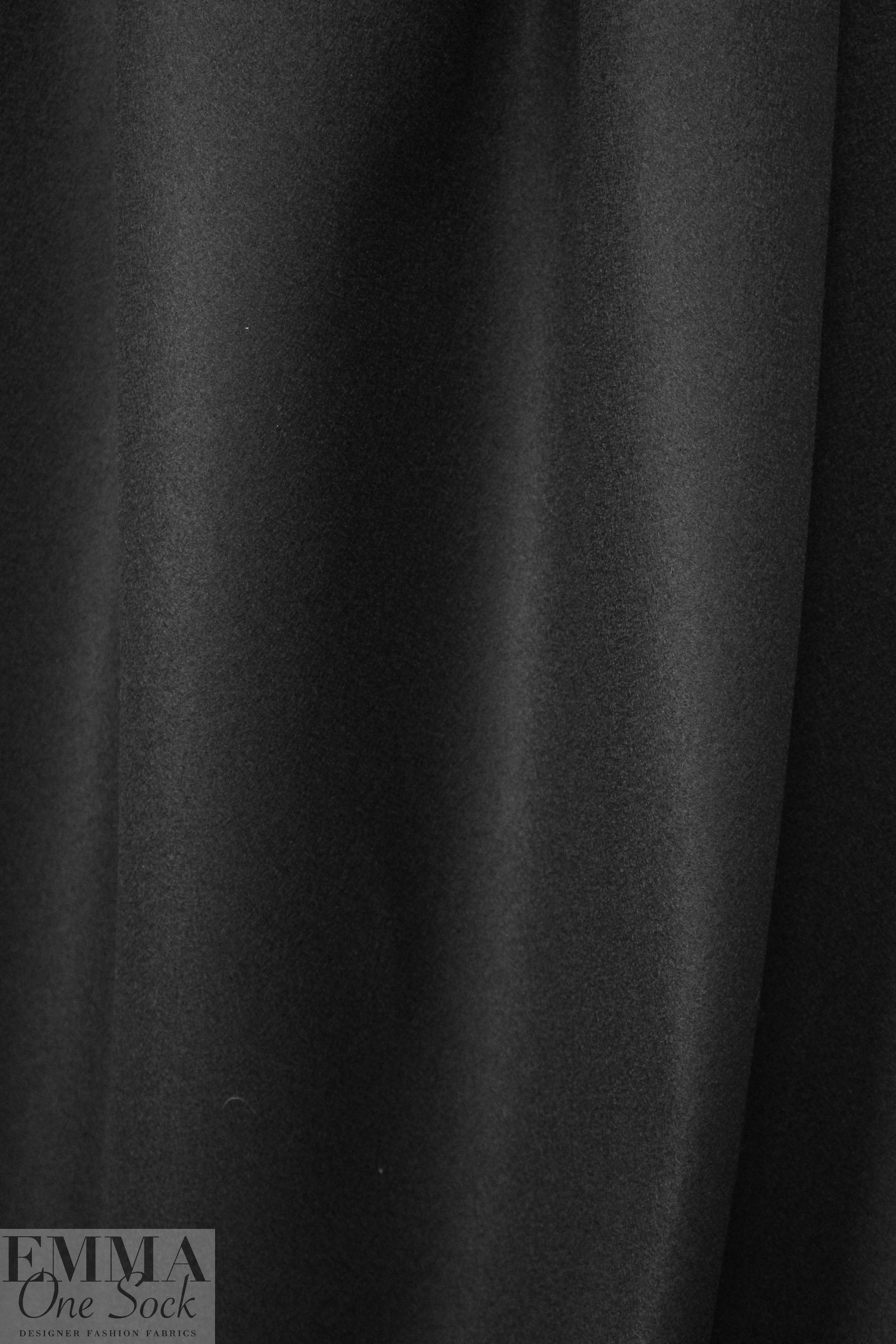 famous designer virgin wool coating - black 2.125 yds
