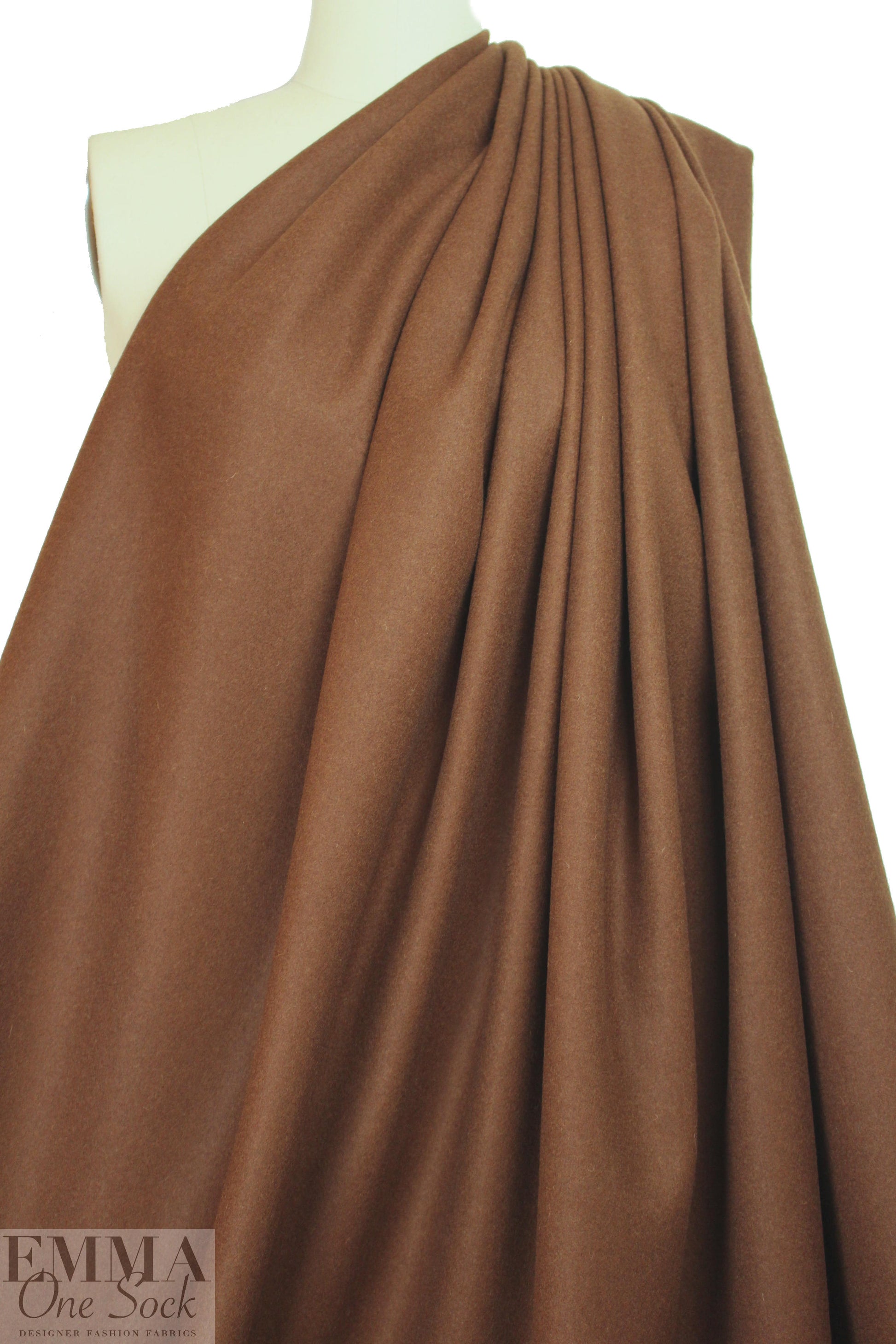 famous designer virgin wool coating - nutmeg 2.375 yd