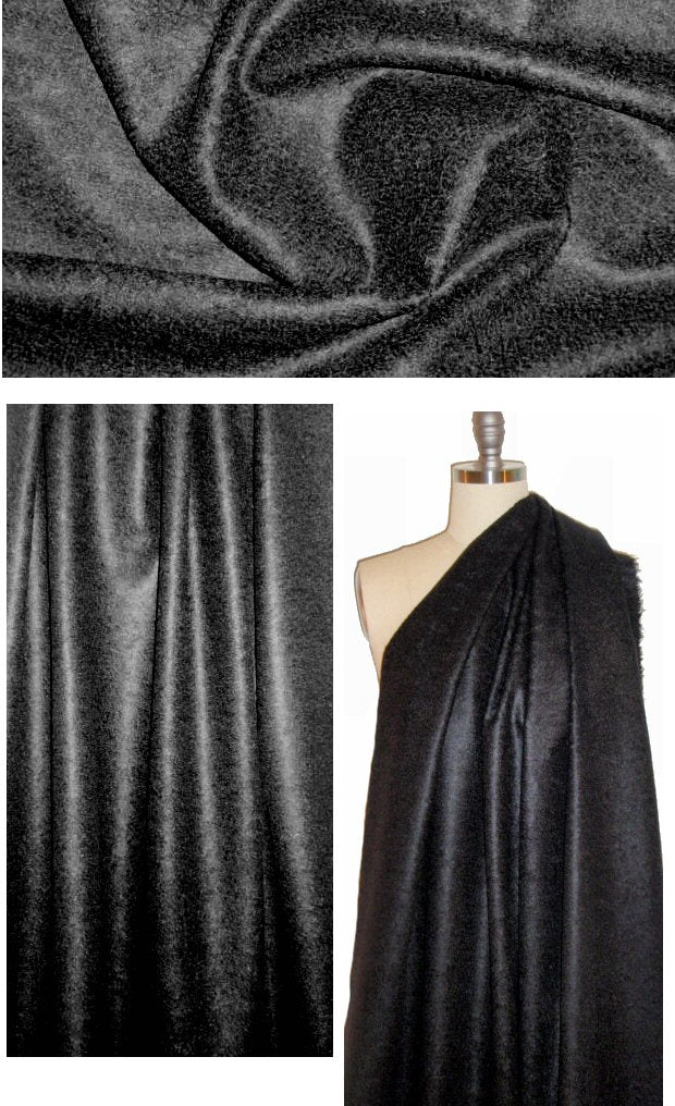 famous designer wool/angora coating - jet black