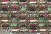 Italian chunky boucle-textured jade/fucshia wool knit