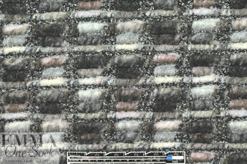Italian chunky boucle-textured ash/graphite wool knit