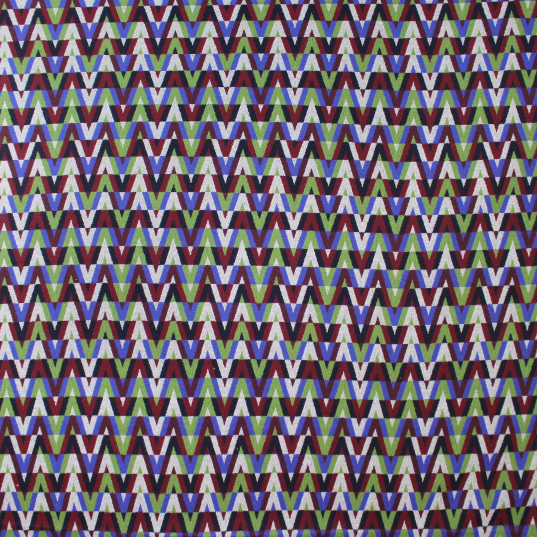 Italian 'banded chevrons' jacquard woven backed wool coating 2.25 yd