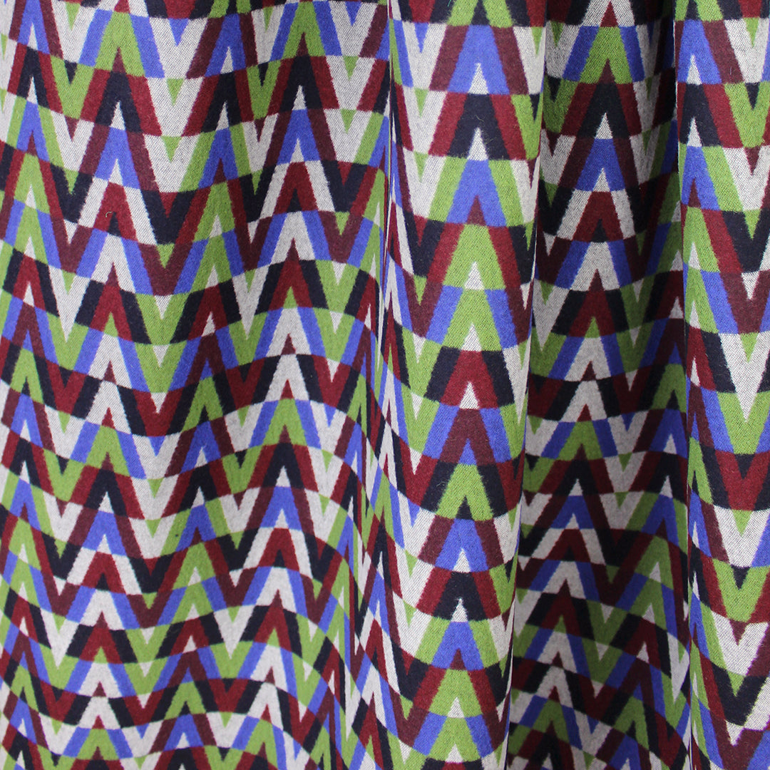 Italian 'banded chevrons' jacquard woven backed wool coating 2.25 yd