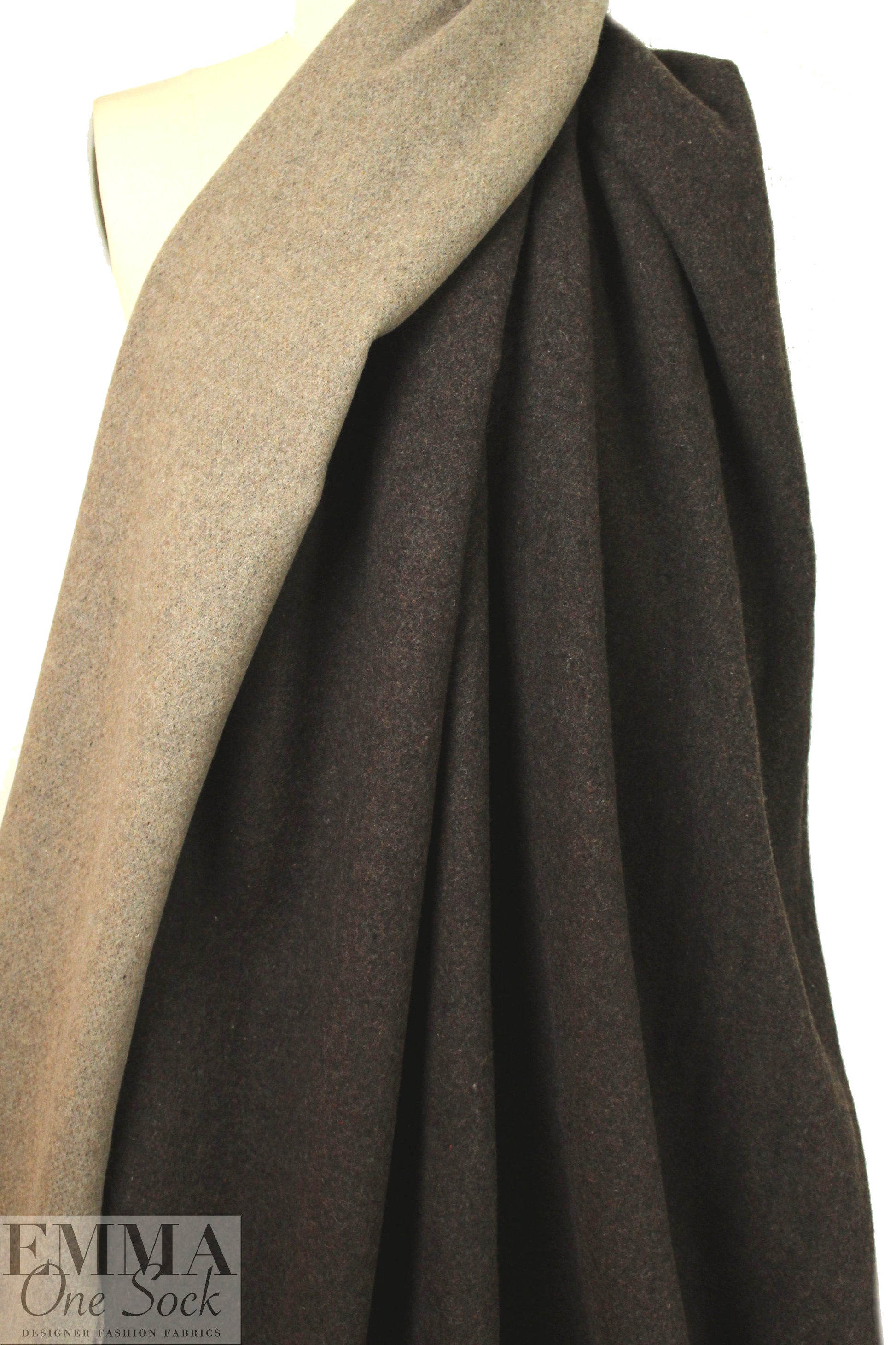Italian brushed wool doublecloth coating - earthtones .75 yds