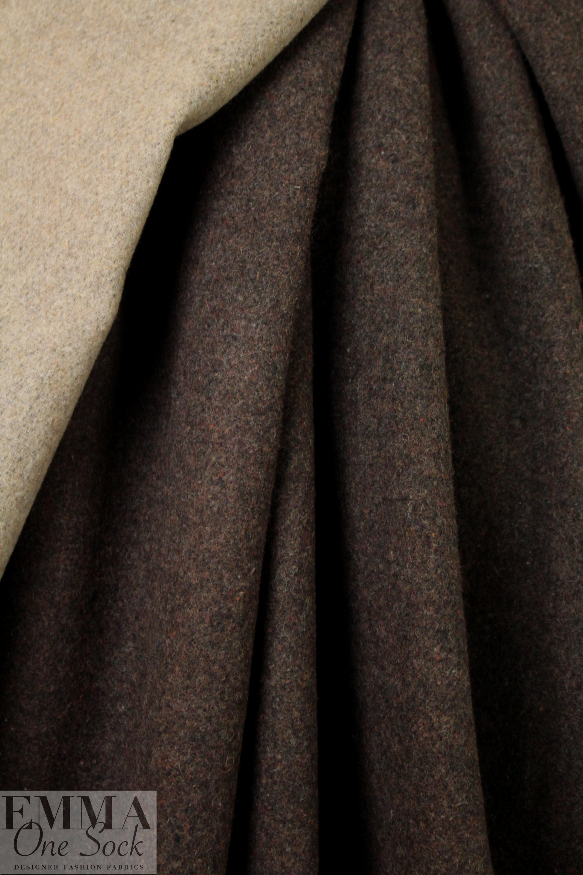 Italian brushed wool doublecloth coating - earthtones 4 yds
