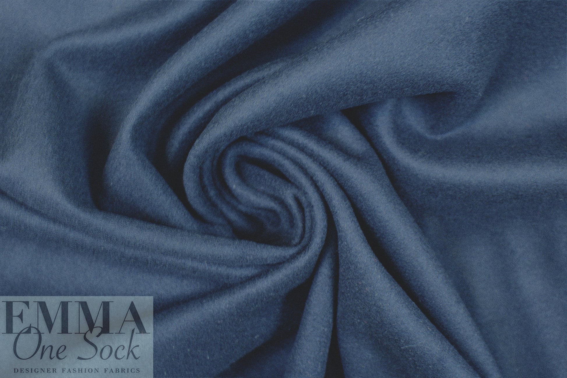 English wool 'boucle' woven coating - marine blue .75 yds