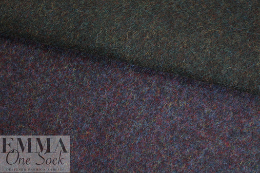 Italian wool doublecloth coating - mulberry/sapphire