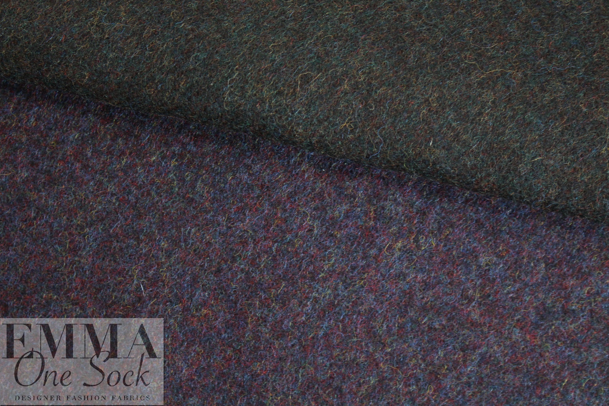 Italian wool doublecloth coating - mulberry/sapphire 1 yard