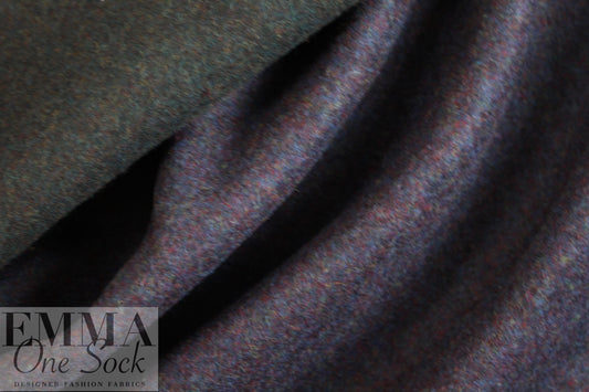 Italian wool doublecloth coating - mulberry/sapphire 1 yard