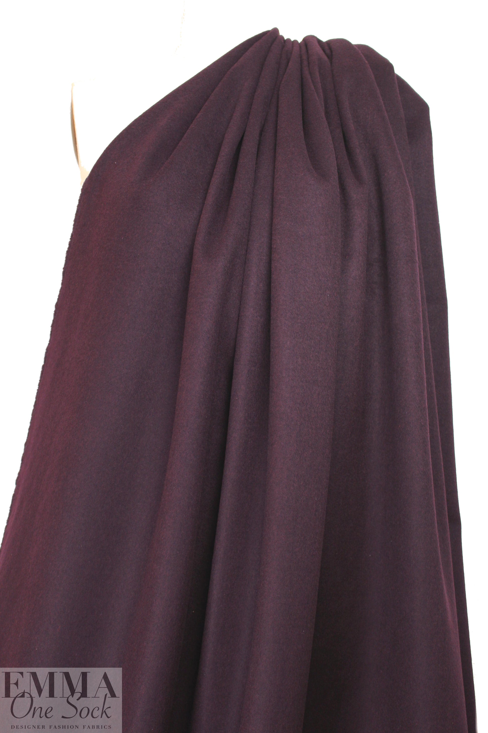 NY designer wool/alpaca coating - deep plum