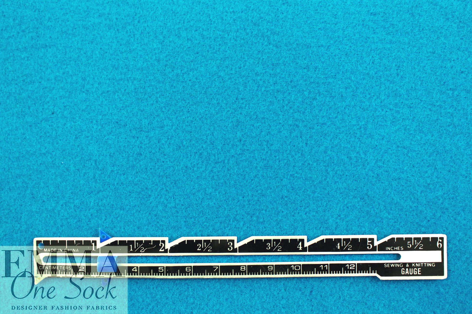 NY designer woven wool coating - turquoise 2.25 yds