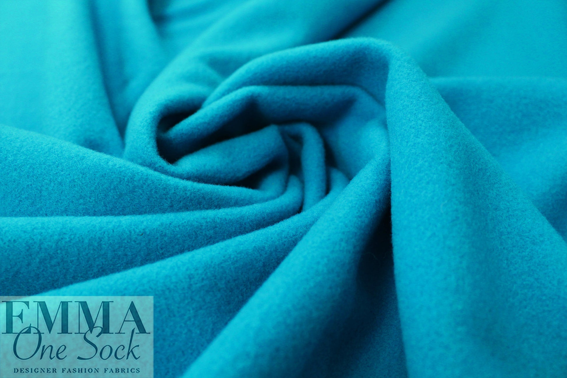 NY designer woven wool coating - turquoise 2.25 yds