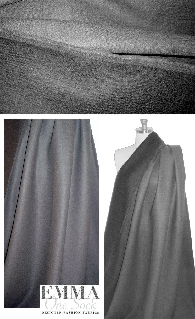 Mi11y Italian wool/cashmere doubleface - charcoal