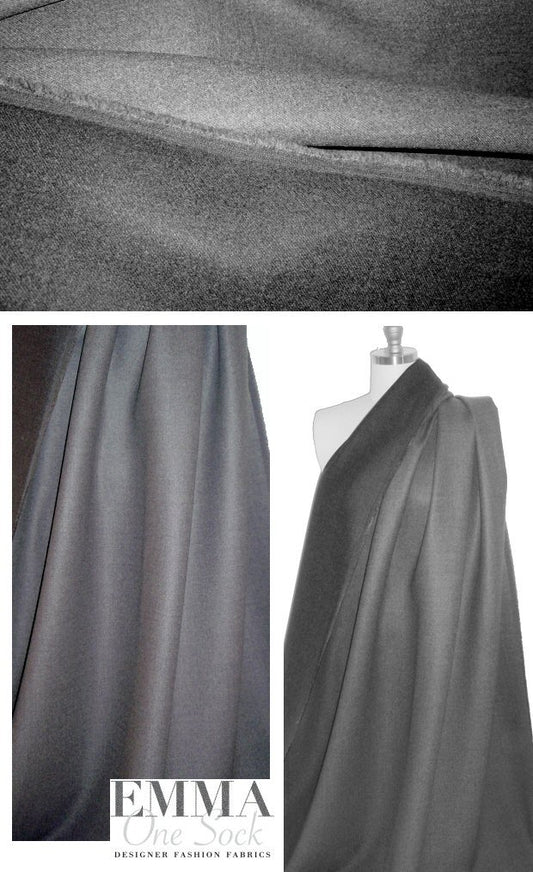 Mi11y Italian wool/cashmere doubleface - charcoal 3 yd