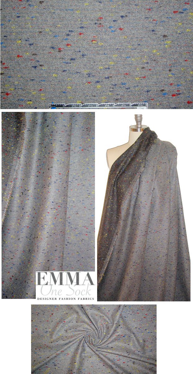 Mi11y Italian wool/cash. brushed woven - speckled 1.75 yd