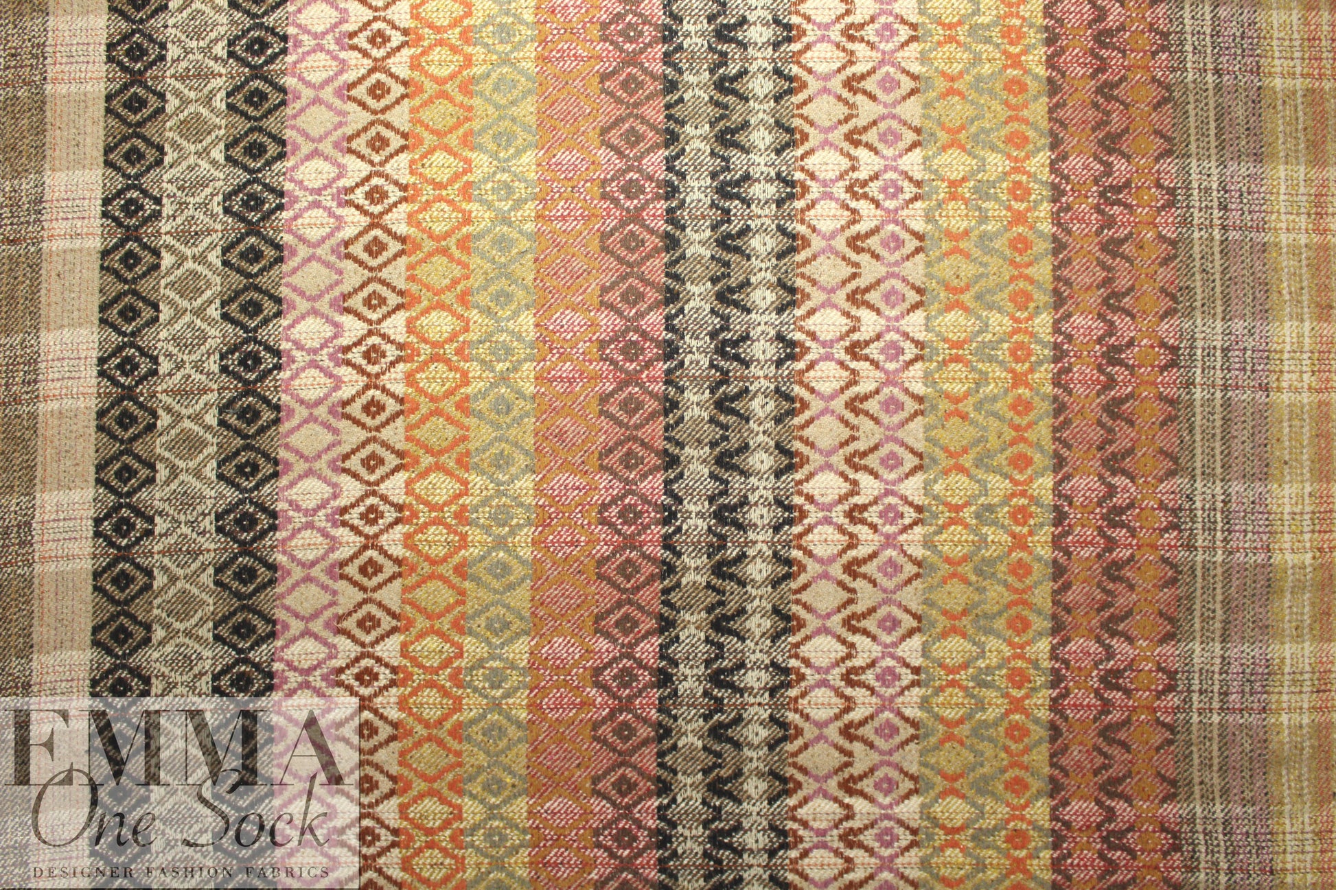 Italian wool 'fairisle' jacquard coating - autumn tones