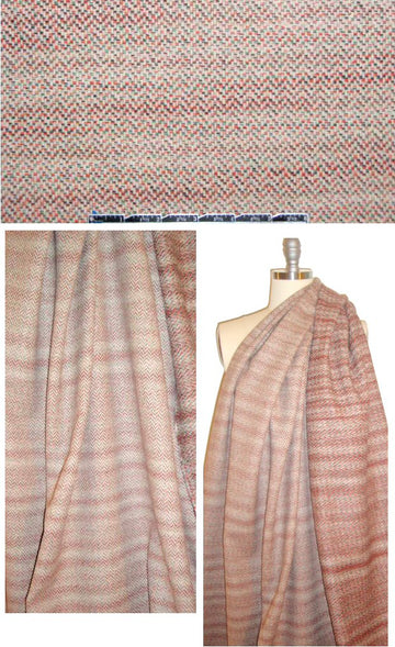 Italian coral/sand basketweave tweed wool coating .875 yds