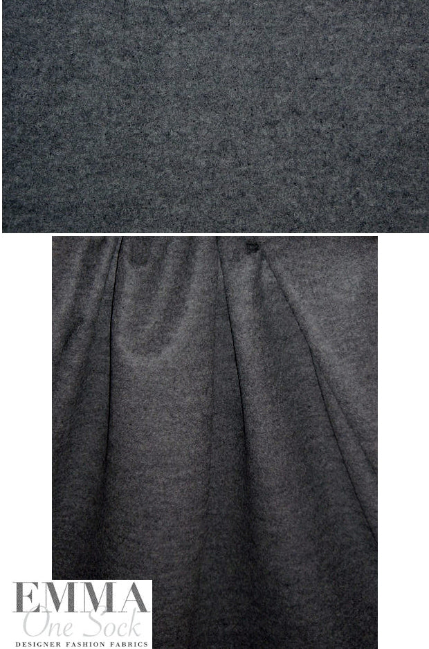 Italian wool/cashmere doublecloth - off black 1 yard