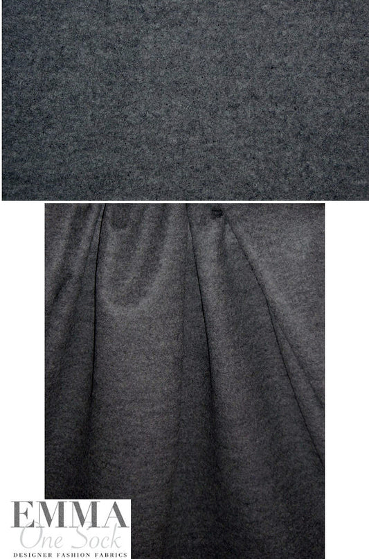 Italian wool/cashmere doublecloth - off black 1 yard