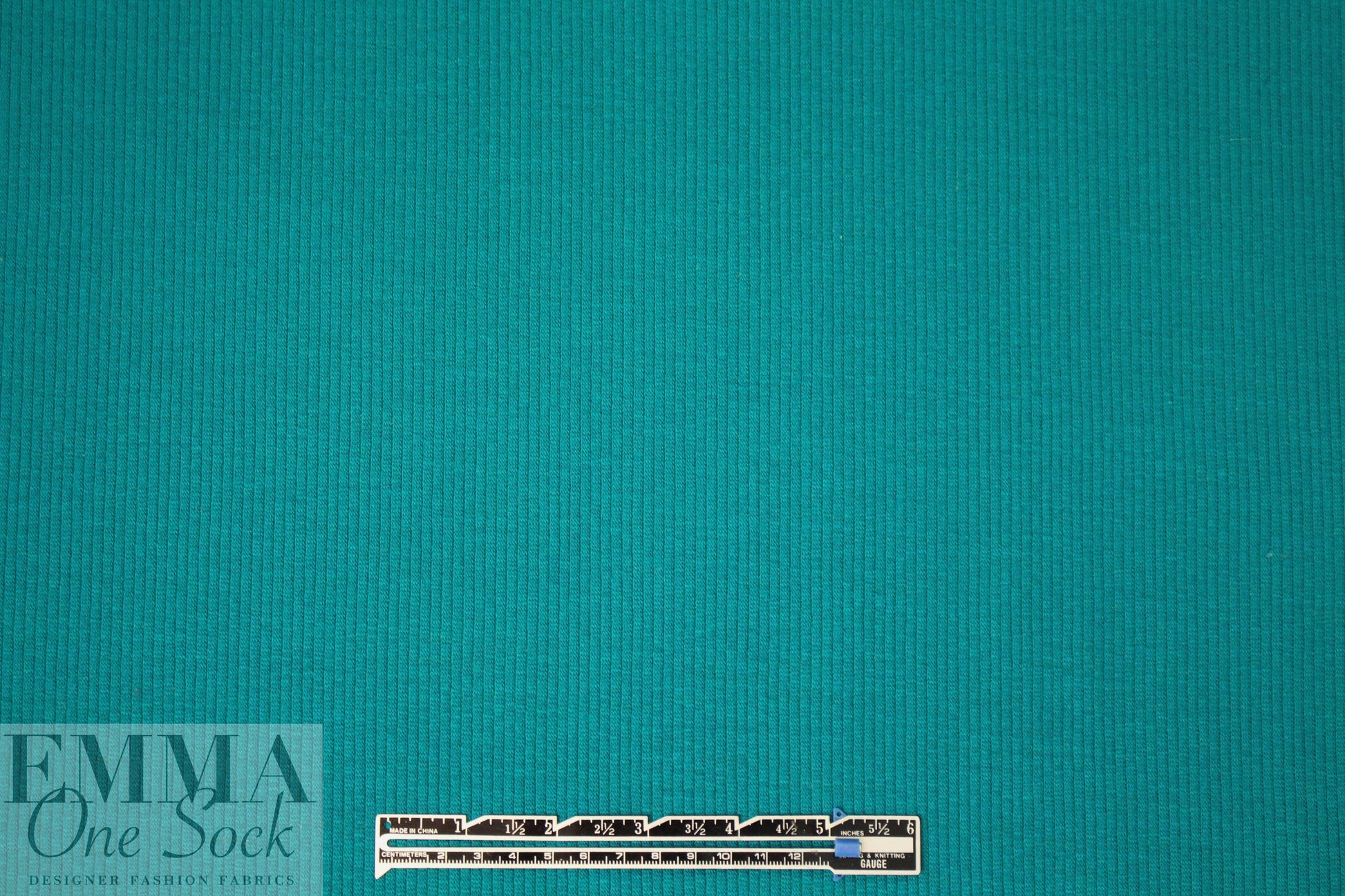 all wool cord stitch ribbed sweater knit - bright teal 2.125 yd