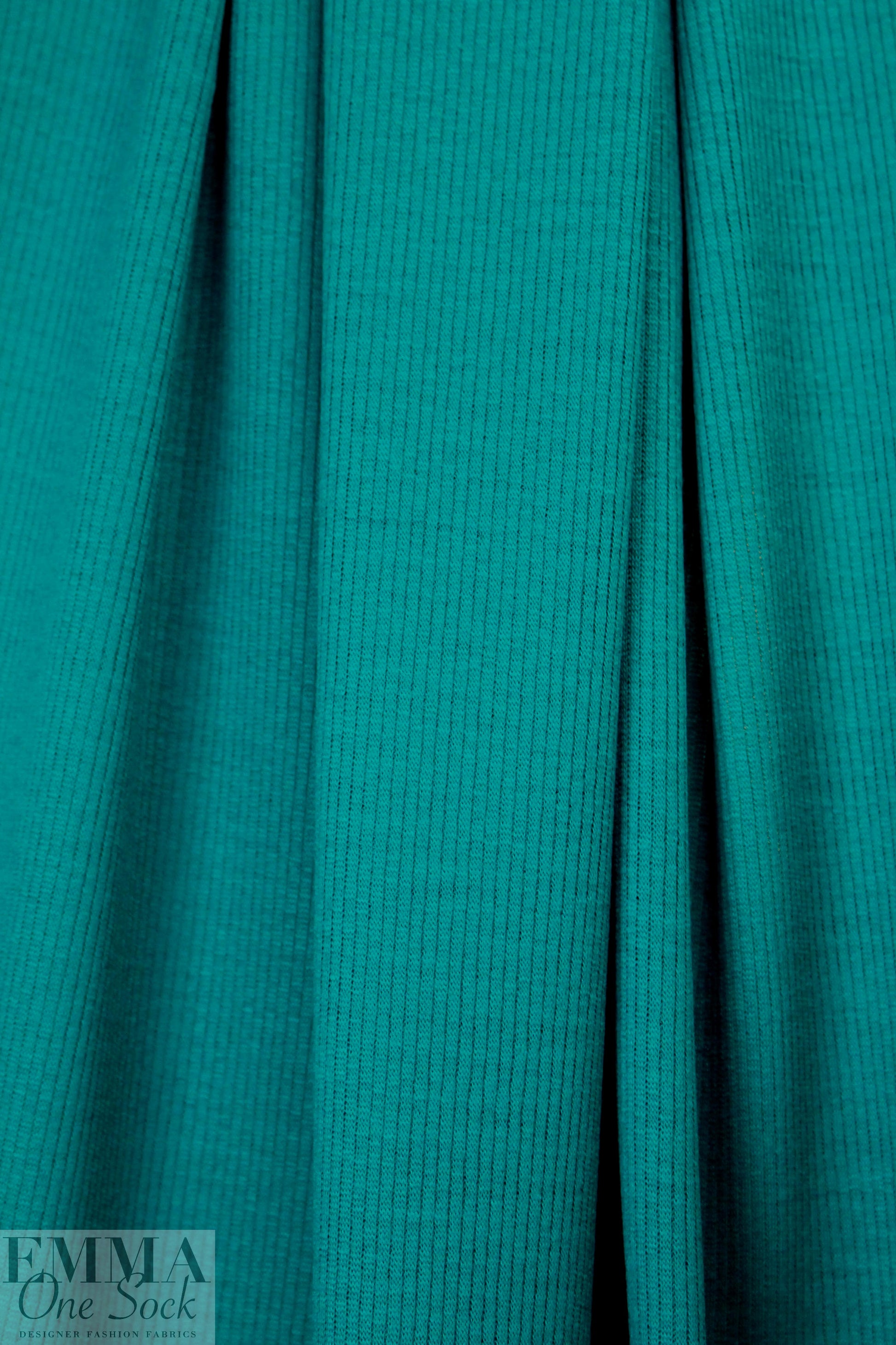 all wool cord stitch ribbed sweater knit - bright teal