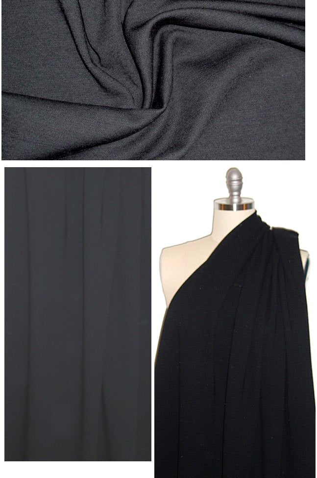 100% organic cotton/wool pique knit - black