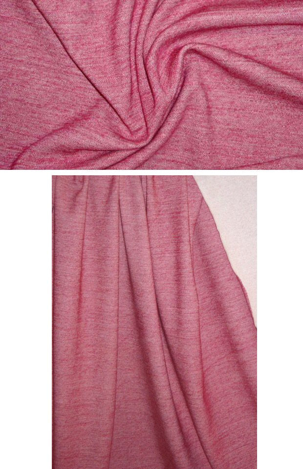 Italian rose/white tweedy cotton/wool sweater knit