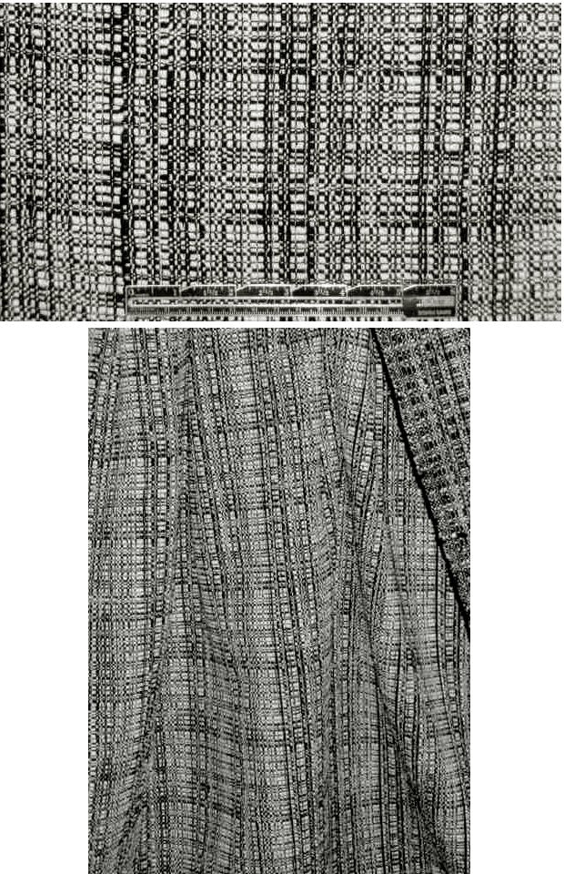 Mi11y black/off white basketweave cotton coating 1.66 yds