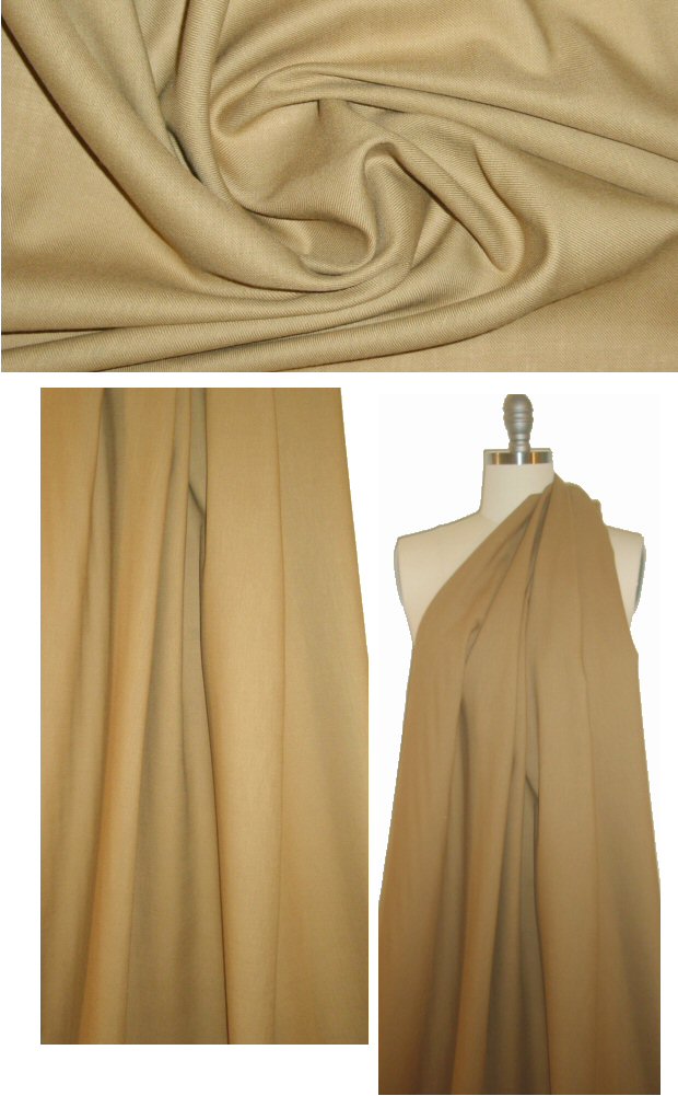 Italian wool/cotton blend summer weight twill - dijon