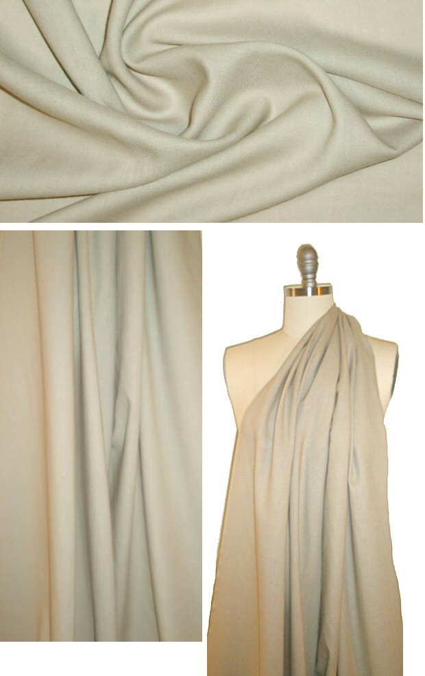 Italian wool/cotton blend summer weight twill - khaki