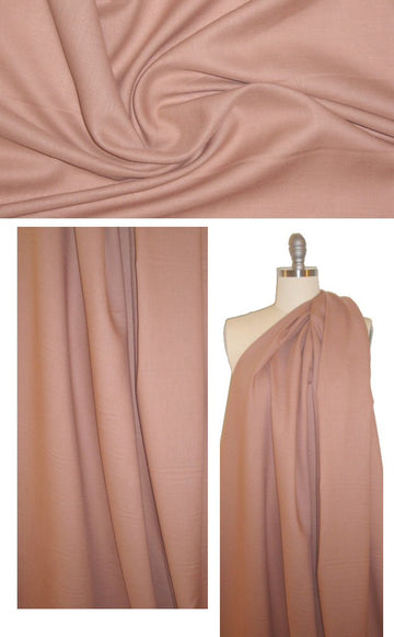 Italian wool/cotton blend summer weight twill - blush brown