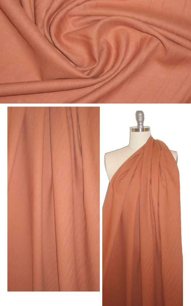 Italian wool/cotton blend summer weight twill - terracotta