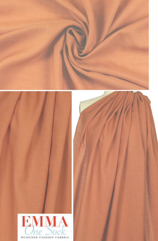 Italian wool/cotton blend summer woven - terracotta