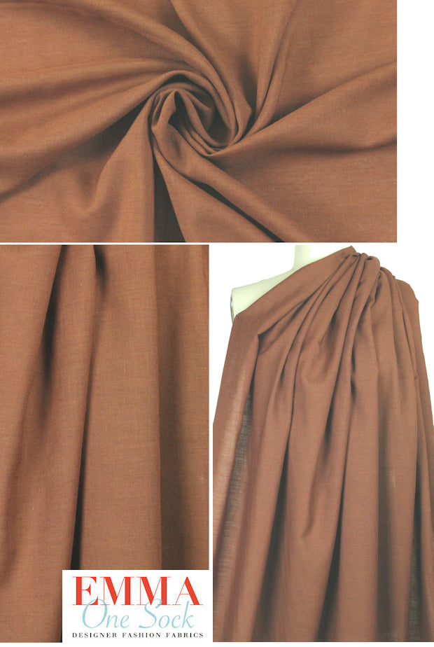 Italian wool/cotton blend summer woven - nutmeg 1.875 yd