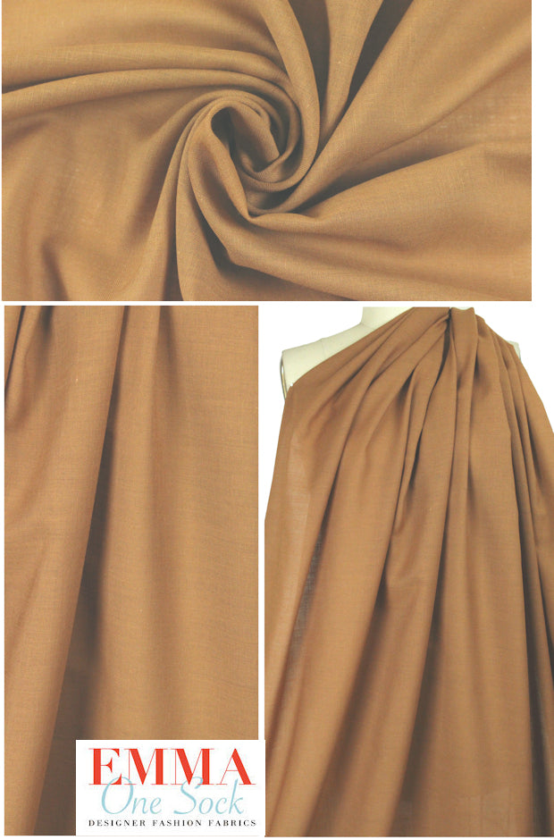 Italian wool/cotton blend summer woven - toast