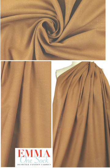 Italian wool/cotton blend summer woven - toast