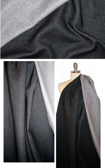 Italian wool/cotton fleece-backed denim woven