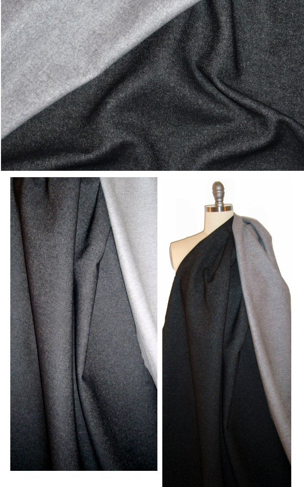 Italian wool/cotton fleece-backed denim woven 1.66 yd