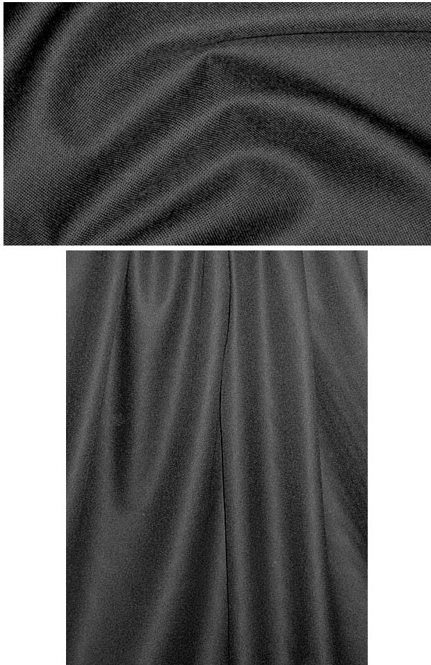 Mi11y pique' textured wool/cotton woven - black 1.625 yd
