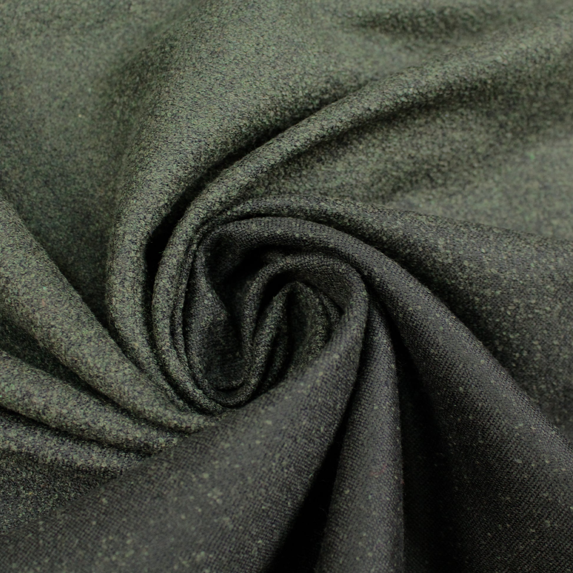 French olive to black ombre wool/cotton doubleface twill panel