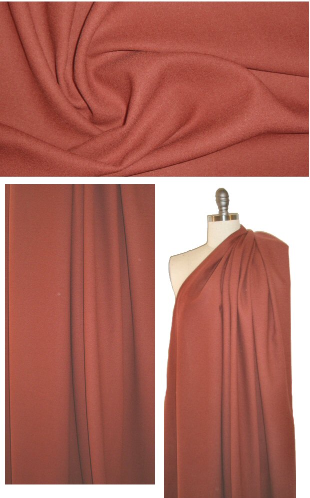Italian 100% wool crepe - paprika 1.875 yd