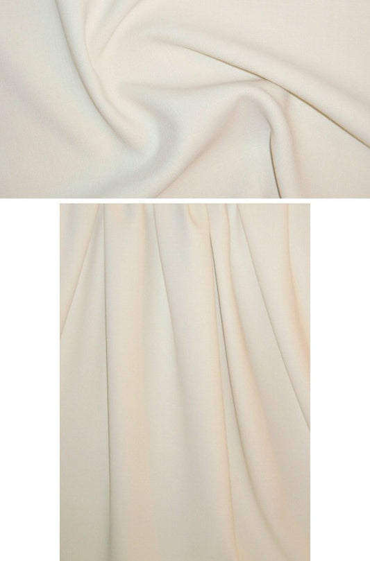 Italian wool double crepe stretch suiting - ivory