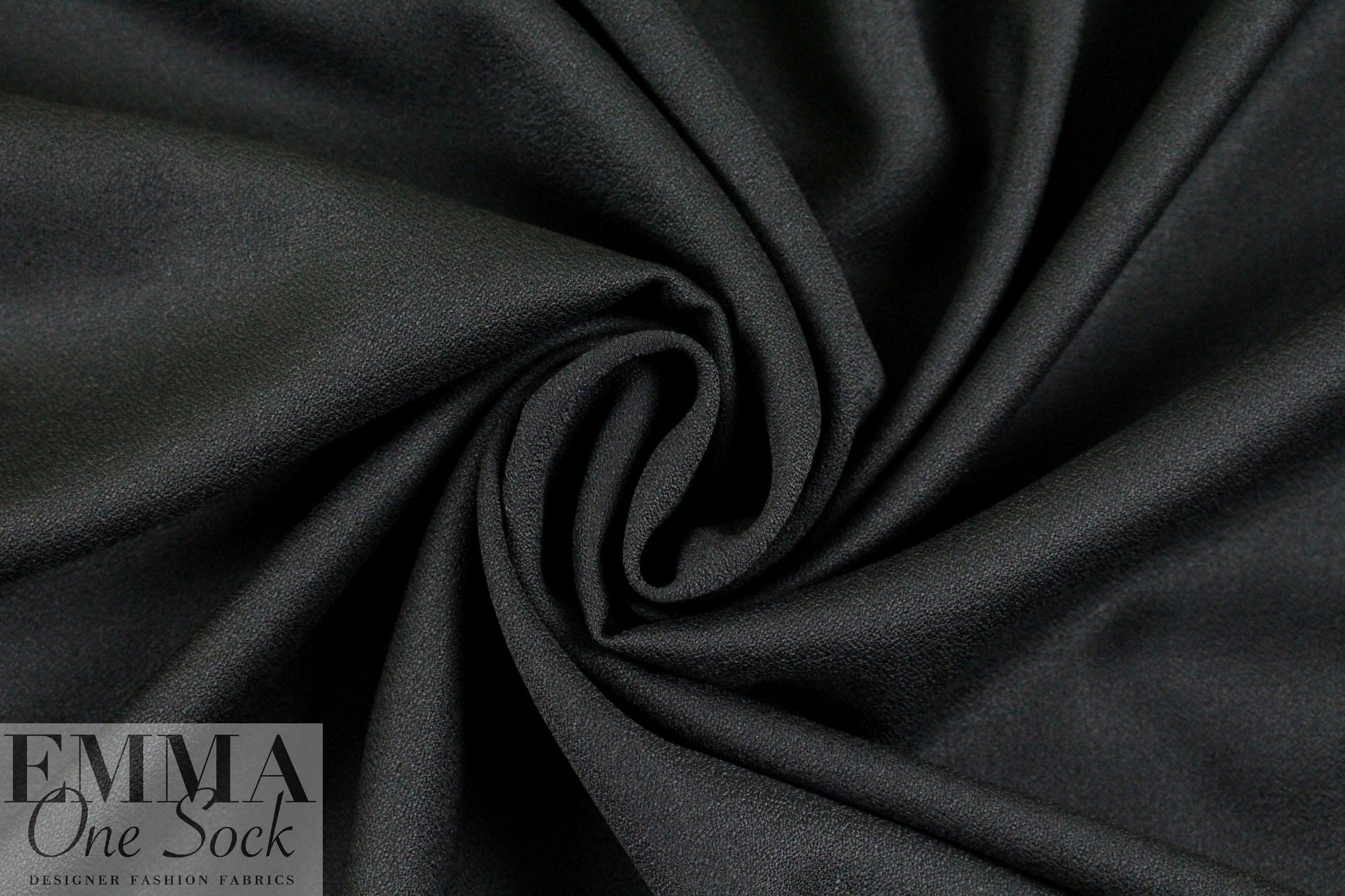 100% wool crepe - BLACK 1.875 yds