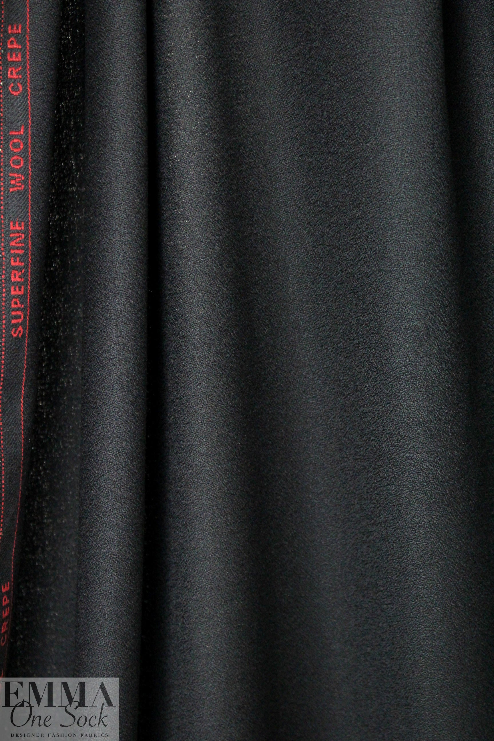 100% wool crepe - BLACK 2.125 yd