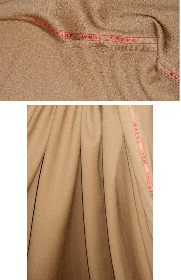 100% wool crepe - cafe au lait