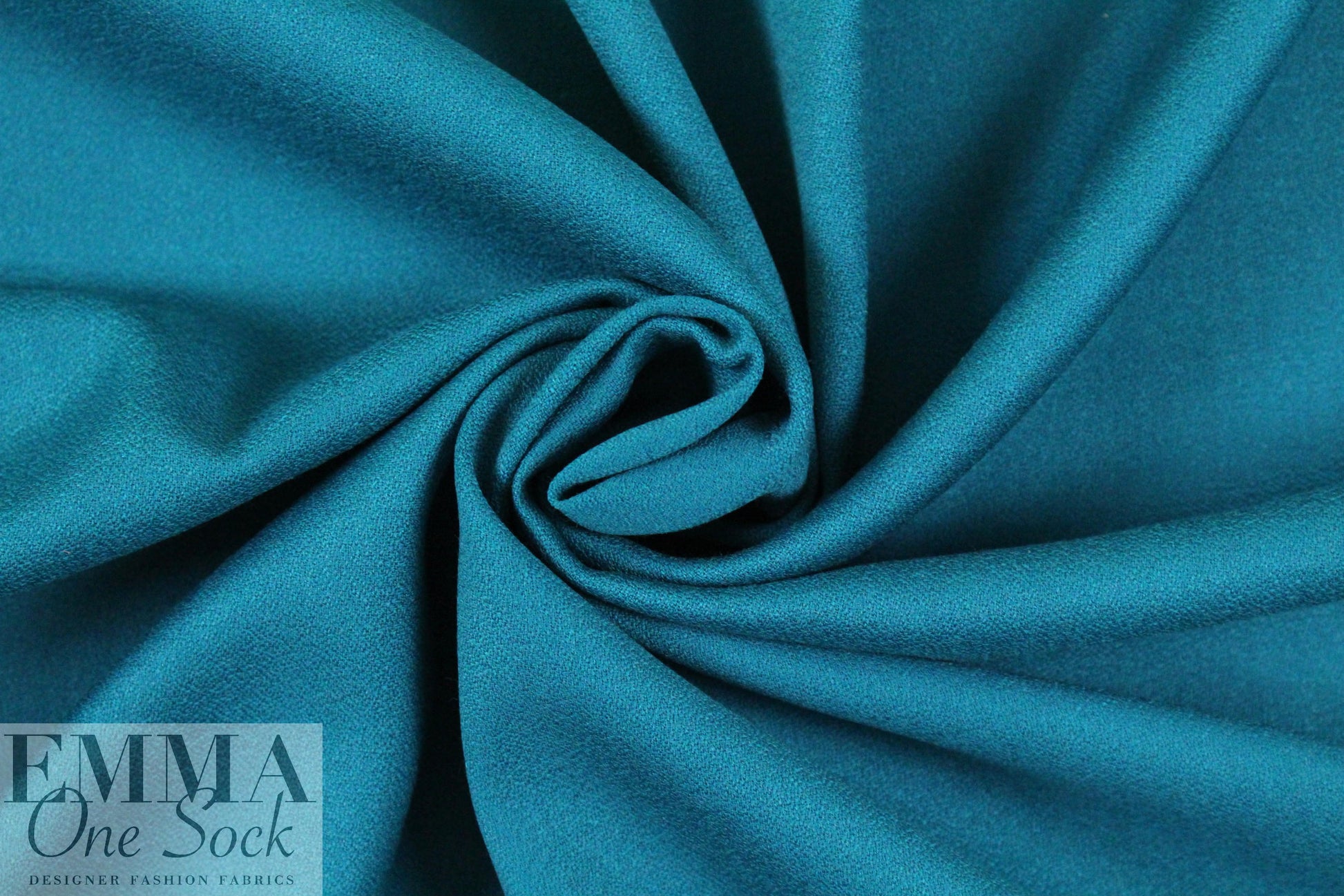 100% wool crepe - teal 1.5 yds