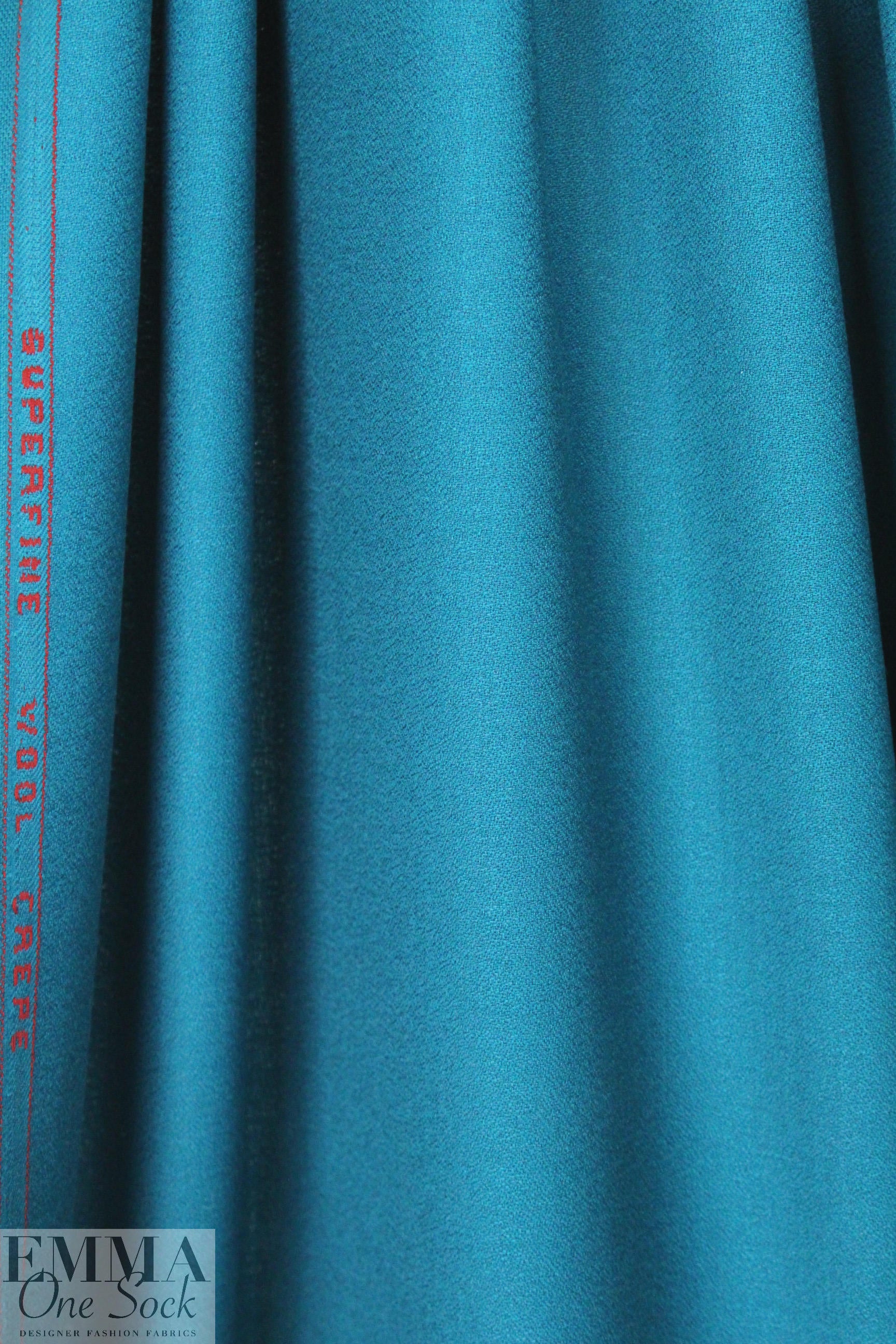 100% wool crepe - teal 1.75 yds