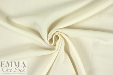 Italian ivory stretch wool doublecloth crepe