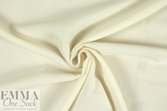 Italian ivory stretch wool doublecloth crepe